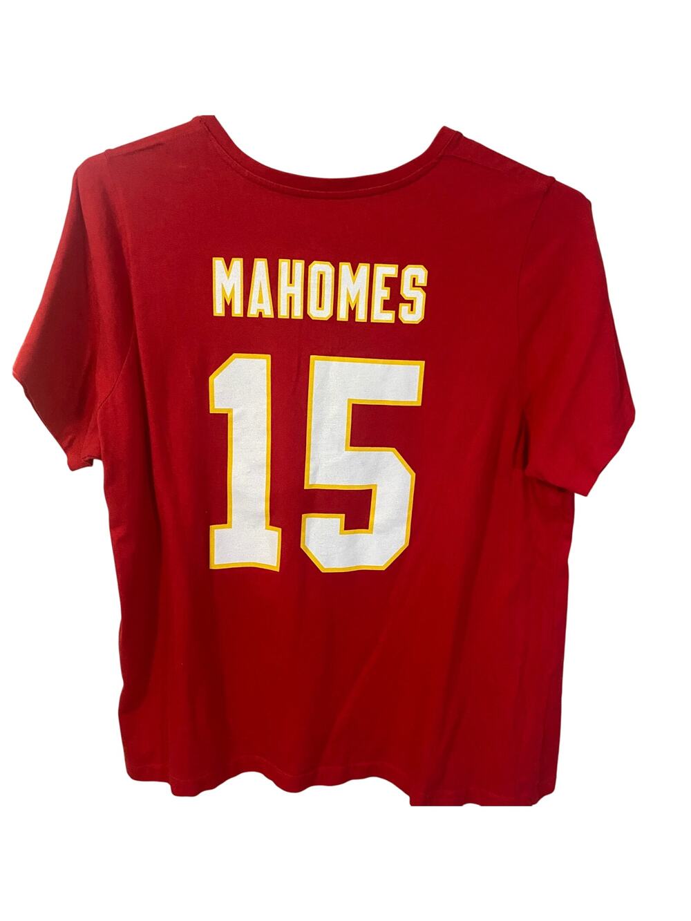 Kansas City Chiefs Womens V-Neck Shirt Patrick Mahomes #15 Super Bowl NFL Red 3X